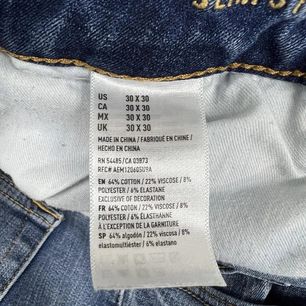 American Eagle Jeans Mens 30x30 Slim Straight 360 Extreme Flex Denim FITS30x28